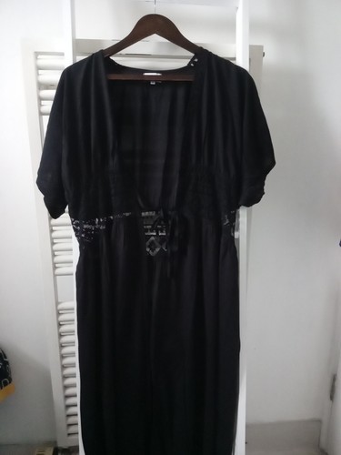 Ladies Pia Rossini Resort Wear Beach Kaftan/CoverUp OneSize-black 100%Cotton Ex - Picture 2 of 9