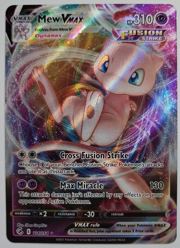 ULTRA RARE Mew VMAX 114/264 FULL ART HOLO Pokemon swsh Fusion