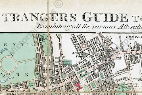The Strangers Guide to London & Westminster antique map E. Mogg 1828 art poster - Picture 3 of 7