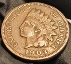 1903 1C BN Indian Head Penny Cent! Great Condition And Color!