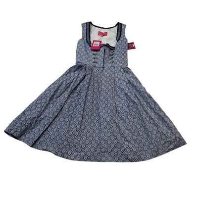 NWT Kruger Dirndl Dress Women's EU 36 Small Blue German Traditional Oktoberfest