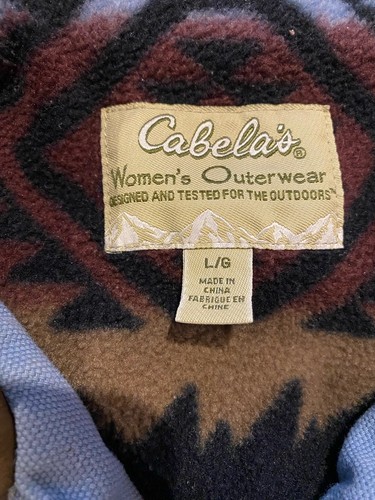Cabela's Damen Canvas Jacke L Aztekenfutter Workwear Utility Vintage gebraucht, in einwandfreiem Zustand - Bild 10 von 15
