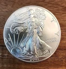2001 U.S. Mint American Silver Eagle One Dollar 1 oz .999 Silver Coin
