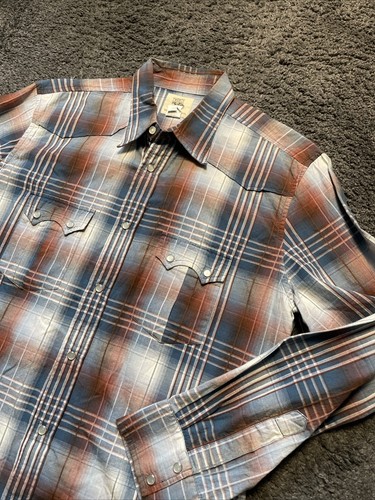 Wrangler Twenty X Pearl Snap Shirt Men Large Multicolored Long Sleeve Western