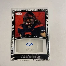 Colin Schooler 2022 SAGE Artistry Football #A-CS4 Texas Tech Red Raiders Auto
