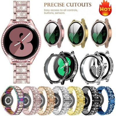 Für Samsung Galaxy Watch 7 6 4 5 40mm/44mm Edelstahl Armband + Schutzhülle Bling