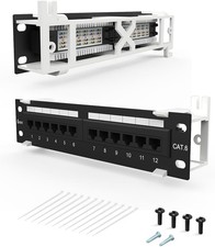 Cat6 12 Port Patch Panel RJ45 110 Mini Surface Wall Mount
