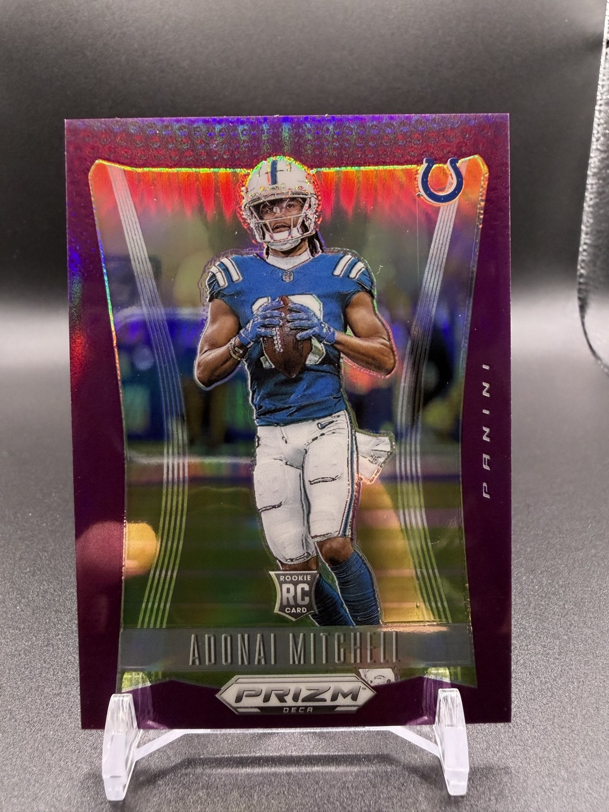2024 Panini Prizm Deca - Adonai Mitchell #137 Purple Prizm /99 (RC) Colts Rookie