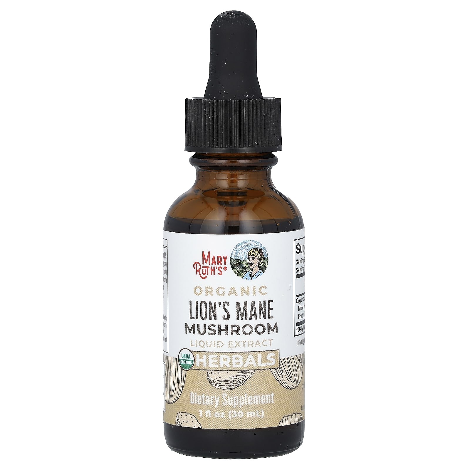 MaryRuth's, Organic Lion's Mane Mushroom Liquid Extract, Alcohol Free, 30 ml