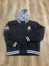 Vintage PEANUTS Aeropostale Snoopy's Hockey Club Bomber Jacket Men's L Black