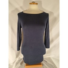 Amazon Essentials Womens Boat Neck Top Dress Casual Comfortable Navy Blue Sz XS