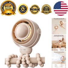 Baby Stroller Fan - 4000mAh Rechargeable 4-Speed Quiet with LED Display Nig...