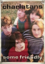 Affiche promotionnelle originale Les Charlatans Some Friendly 25 x 35 pouces. CLASSIQUE !