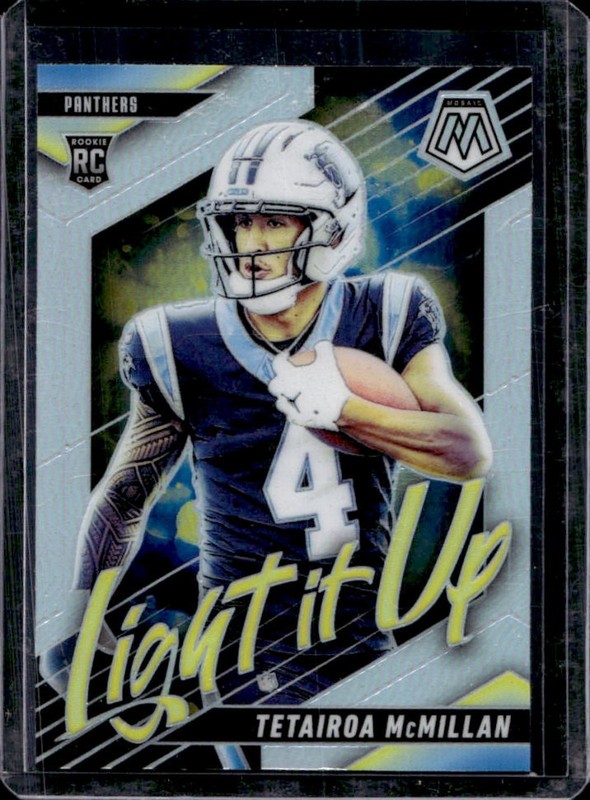 2025 Panini Mosaic Tetairoa McMillan Light it Up RC Silver Prizm #24 Panthers