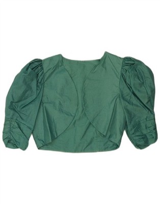 Vintage Damen 3/4 Ärmel Bolero Top UK 10 Small Grün AF02