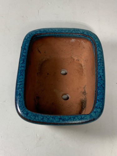 Vintage japanische kleine türkis Keramik Bonsai Topf 4 Zoll - Bild 4 von 10