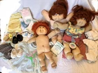 Lot 3 Cabbage Patch Kids Dolls Cornsilk Kids-Clothes, Shoes, Brush 1980s Vintage