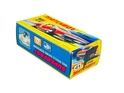 Lesney Matchbox Superfast MB41 Red Siva Spyder con scatola stile I - Foto 10 di 12