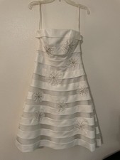 GALINA DAVIDS BRIDAL Women's Size 6 Strapless Sweetheart Ivory Wedding Dress