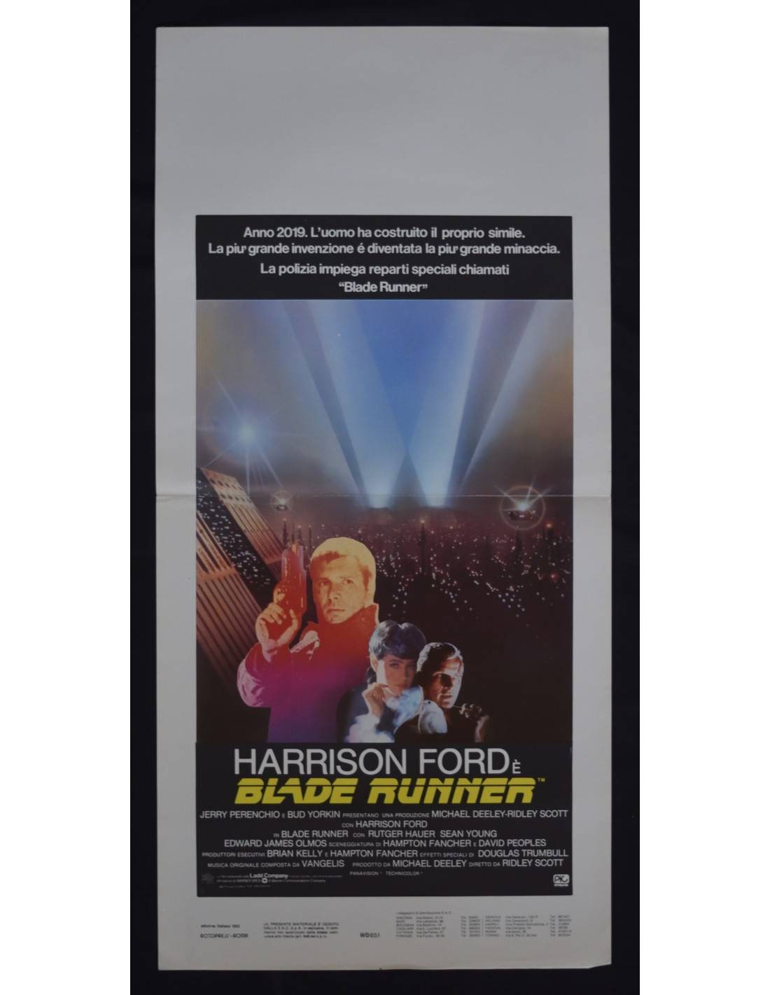Locandina originale film Blade Runner (1982) - Regia di Ridley Scott