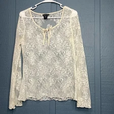 Moda International Cream Tie Front Fitted Blouse