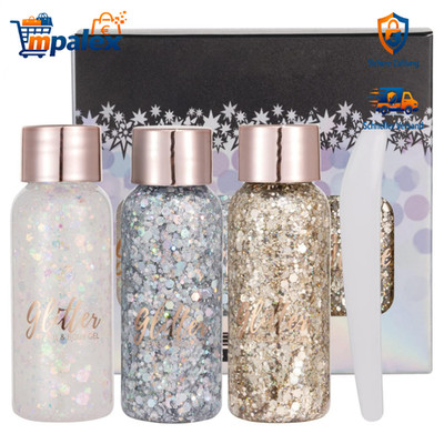 Chunky Glitter Gel Flüssig 30g Körper Gesicht Festival Pailletten Schimmer Set