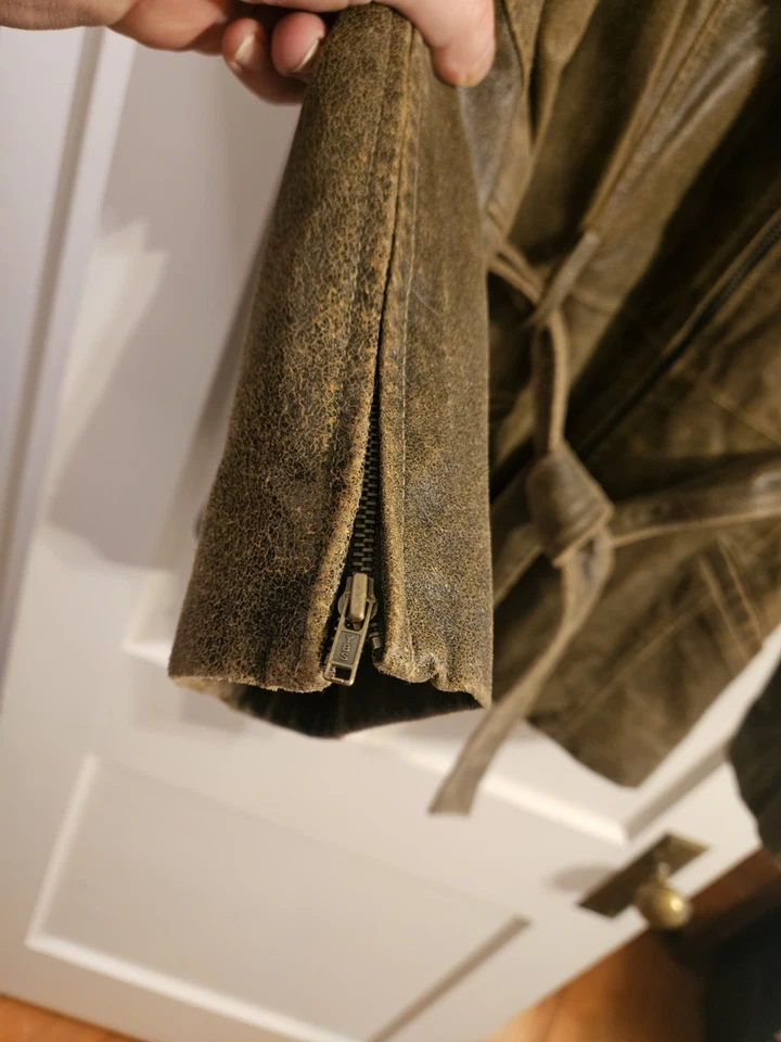 Penny Lane Coat Med. St John’s Bay Suede Leather Faux Fur Coat Hippie Y2K Boho - Image 4 of 4