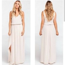 Show Me Your Mumu Kendall Maxi Dress Beige “Show Me The Ring” Medium Preowned