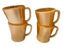 Fire-King Peach Lustre Coffee Mugs Set Of 4 Vintage Anchor Hocking Glass