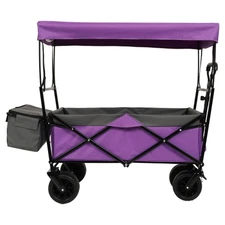 480Lbs Collapsible Wagon with Canopy,Wagon Stroller with 7" All-Terrain Wheels