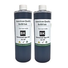 2x500ml Refill Ink Universal Black For HP 60XL 61XL 62XL 63XL 64XL 65XL 67X 68XL