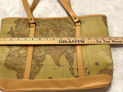 Allan Edward Vintage World Map Handbag Purse Shoulder Bag Great Condition - Picture 5 of 10