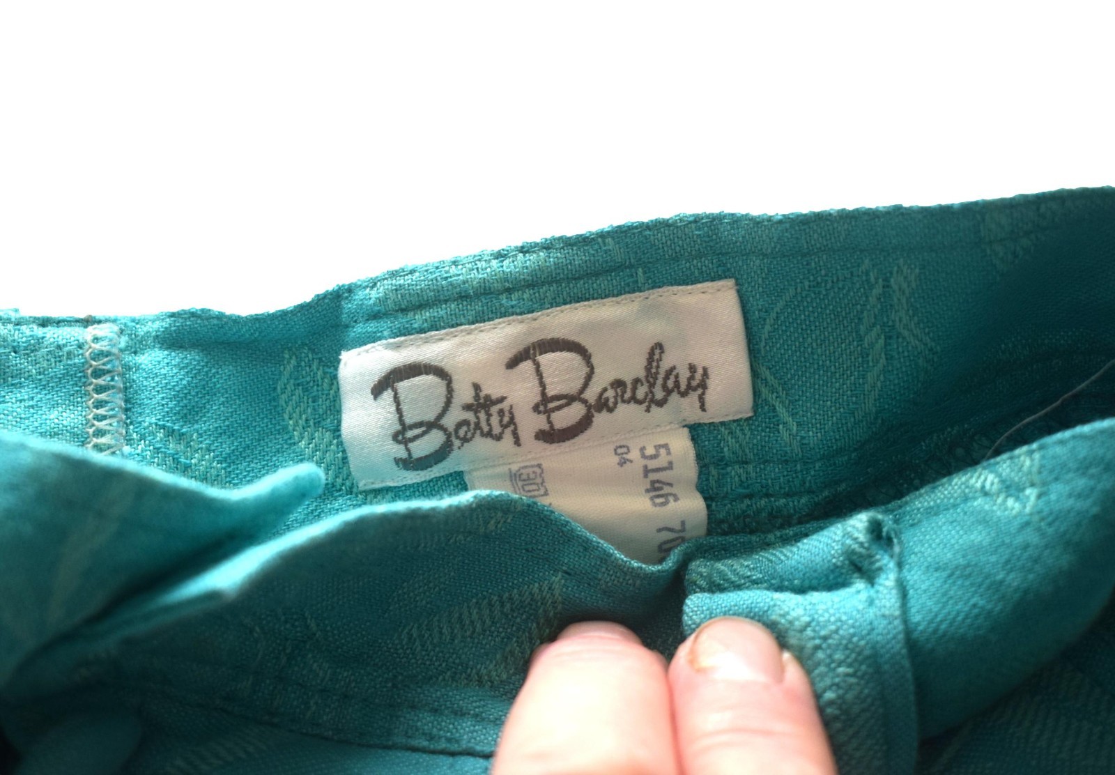 Vintage Womens Tousers Betty Barclay Aqua Floral Patterned Retro Boho Indie 12 image 3