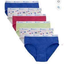 Girls Champion 6-Pack Everyday Comfort Brief Panties Multicolor , Medium