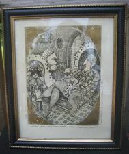 Comidy  Art- Carol Travers Lummus (When Your Cup Runneth Over) Signed #96/350