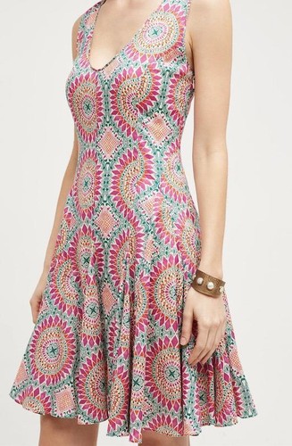 Vestido Anthropologie HD in Paris Isla Sur Talla 2 Multicolor Nueva Etiqueta $158 Nuevo con Etiquetas - Imagen 3 de 8