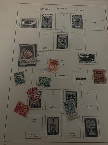 LITHUANIA AND LATVIA - beginning of collection on old sheets, mixed quality - 7503