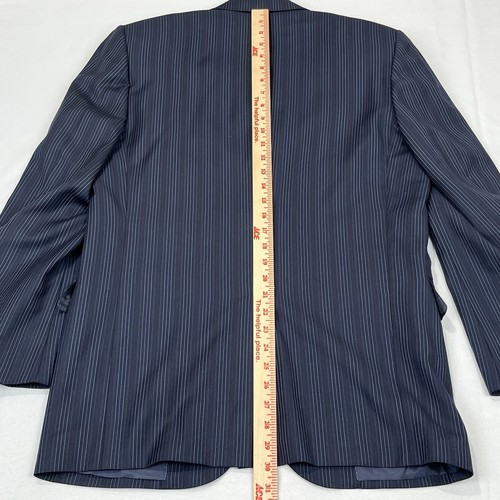 Mabro Italian Suit Men 42R Blue Pinstripe Super 120’s Loro Piana Italy Blazer - Picture 8 of 16