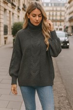 Dark Gray Turtleneck Sweater
