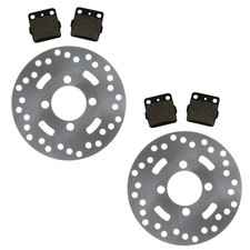 2 Front Disc Brake Rotors & Semi-Metallic Brake Pads for Yamaha Raptor 350