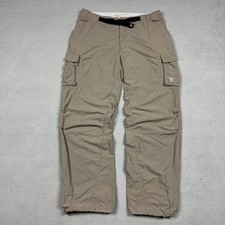Mountain Hardwear Cargo Pants Mens Large Tan Khaki Hiking Trekking Bungee Cuff