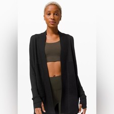 Lululemon Women's Merino Wool Sit In Lotus Wrap Black Yoga Cardigan- Sz 2 or 4