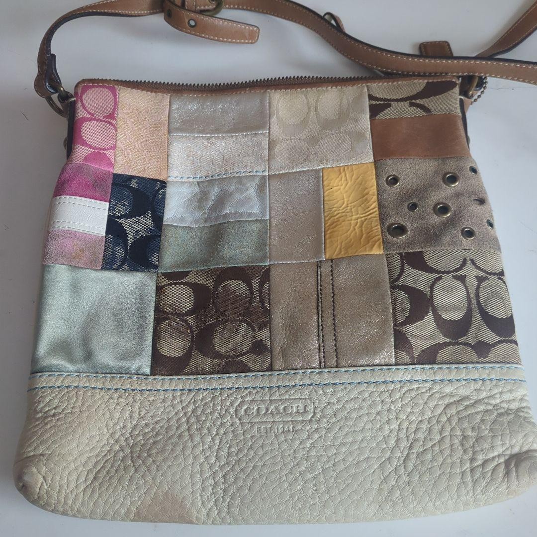Coach Shoulder Bag Patchwork Leather Multicolor A… - image 24