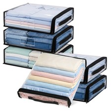 6 Packs Clear Zippered Storage Bags, Plastic Sweater Storage Bags, Vinyl Shee...