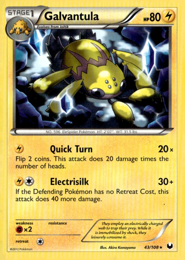 Galvantula Rare Dark Explorers 43/108 Pokémon TCG