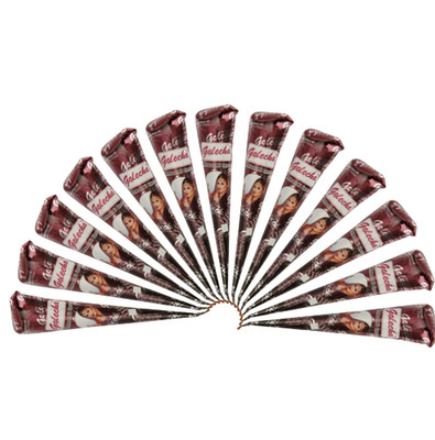 4x Golecha 100% Natural Henna Paste Cones Kegel (Rot-Braun) No Mix, No PPD, 125g