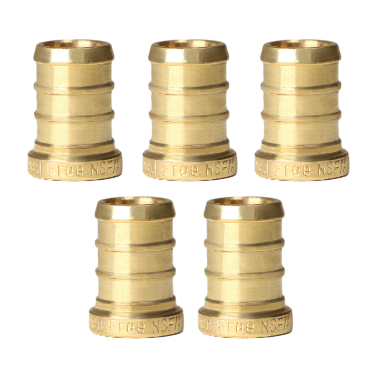 5 Pack XFITTING 1/2" Pex Plug ( End Cap ) - Brass Crimp Fittings ( Lead Free)