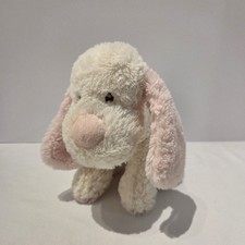 Toys R Us 10" Plush Soft White Cream Pink Floppy Puppy Dog Stuffed 2015