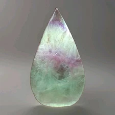 Natural Polished Fluorite Freeform Teardrop Ornament 4" - USA