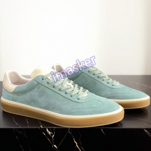 Italian Style Men Lace Up Tennis Sport Real Suede Leather Casual Board Shoes New - Picture 3 of 33